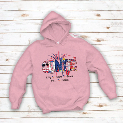 Patriotic Doodle 4th Of July Auntie And Grandkid CTH01 Hoodie