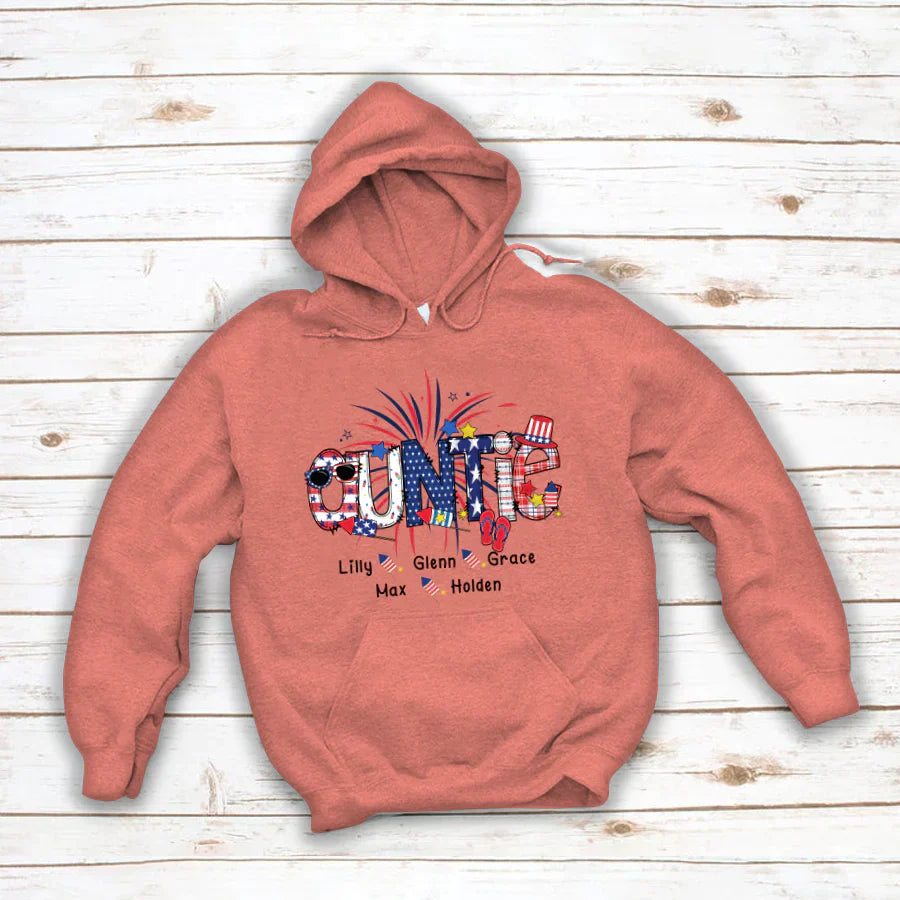 Patriotic Doodle 4th Of July Auntie And Grandkid CTH01 Hoodie