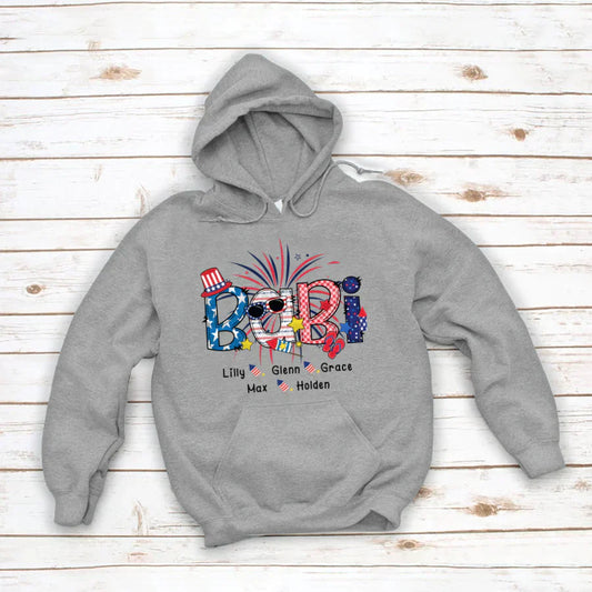 Patriotic Doodle 4th Of July Babi And Grandkid CTH01 Hoodie