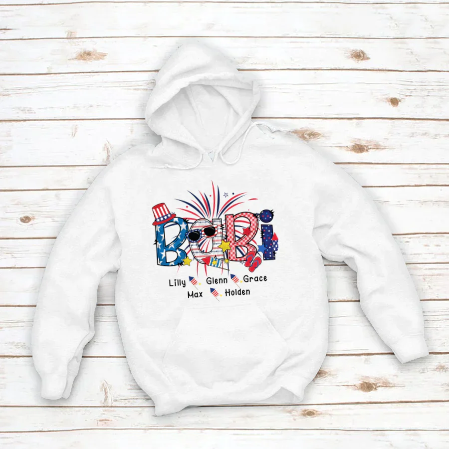 Patriotic Doodle 4th Of July Babi And Grandkid CTH01 Hoodie