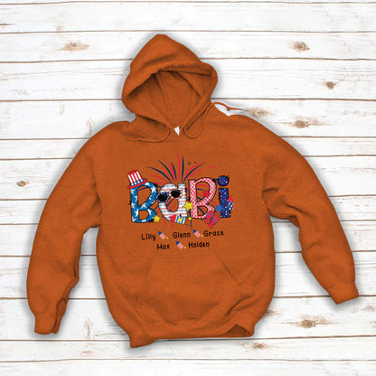 Patriotic Doodle 4th Of July Babi And Grandkid CTH01 Hoodie