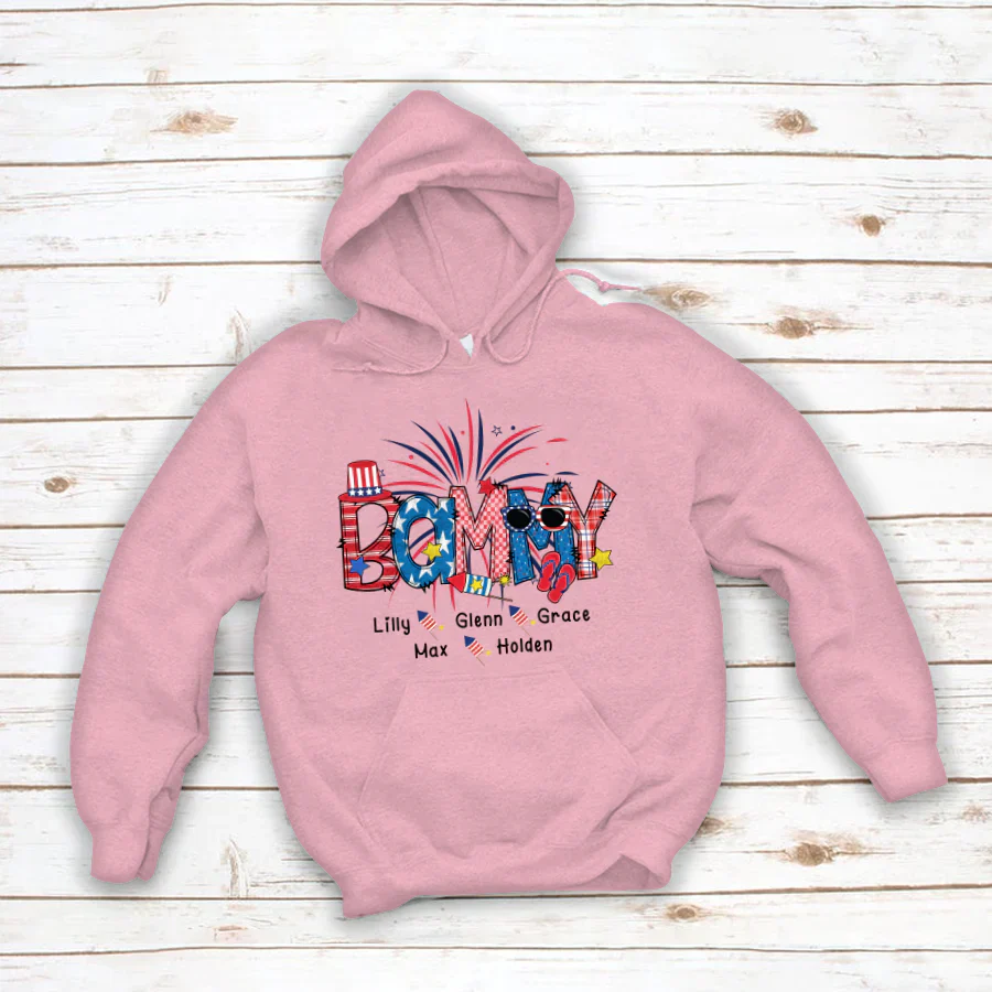 Patriotic Doodle 4th Of July Bammy And Grandkid CTH01 Hoodie