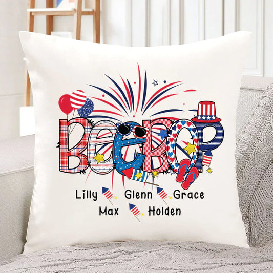 Patriotic Doodle 4th Of July Beebop And Grandkid CTH01 Indoor Pillow