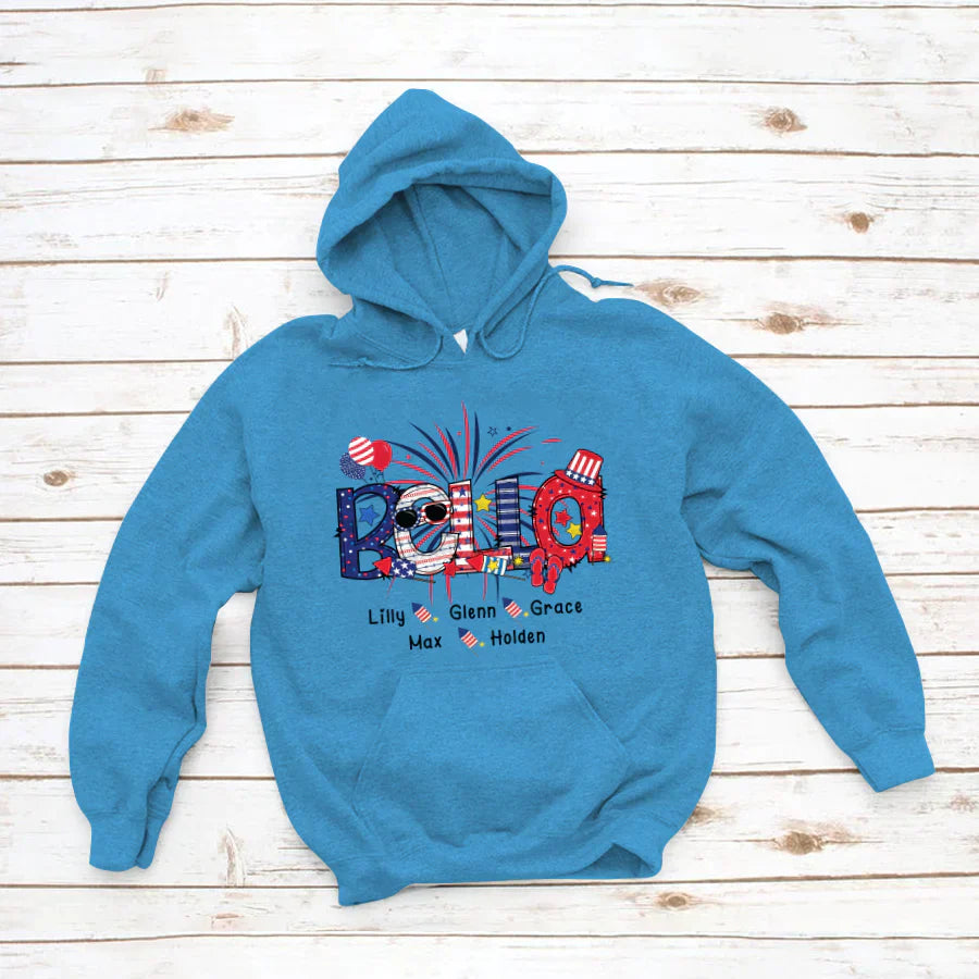 Patriotic Doodle 4th Of July Bella And Grandkid CTH01 Hoodie