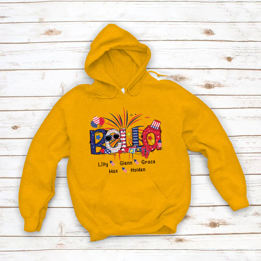 Patriotic Doodle 4th Of July Bella And Grandkid CTH01 Hoodie