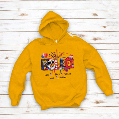 Patriotic Doodle 4th Of July Bella And Grandkid CTH01 Hoodie