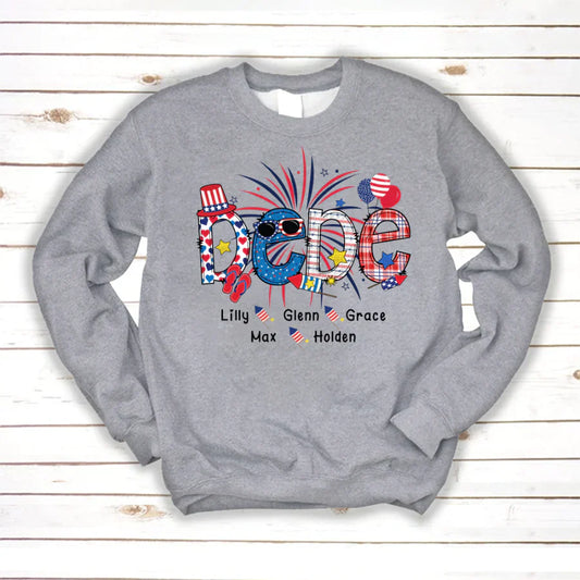 Patriotic Doodle 4th Of July Dede And Grandkid CTH01 Sweatshirt