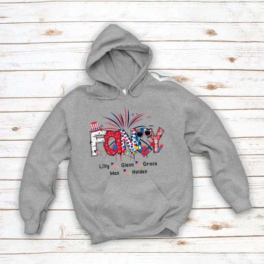 Patriotic Doodle 4th Of July Fancy And Grandkid CTH01 Hoodie