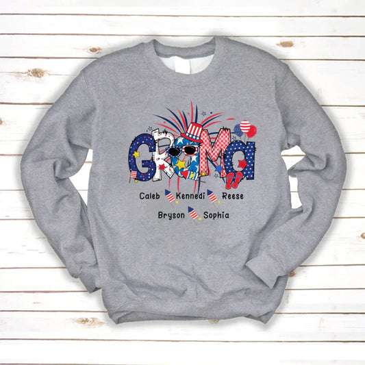 Patriotic Doodle 4th Of July GRAMA And Grandkid CTH01 Sweatshirt