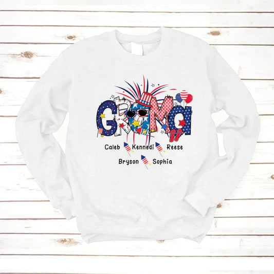 Patriotic Doodle 4th Of July GRAMA And Grandkid CTH01 Sweatshirt