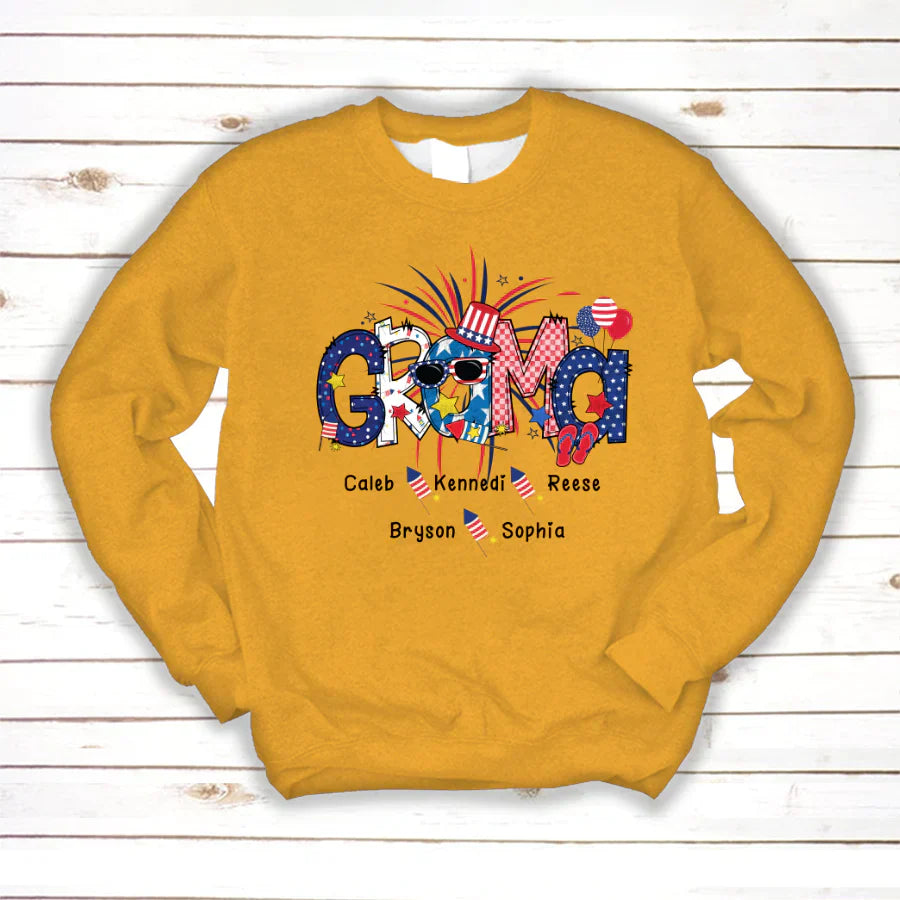Patriotic Doodle 4th Of July GRAMA And Grandkid CTH01 Sweatshirt