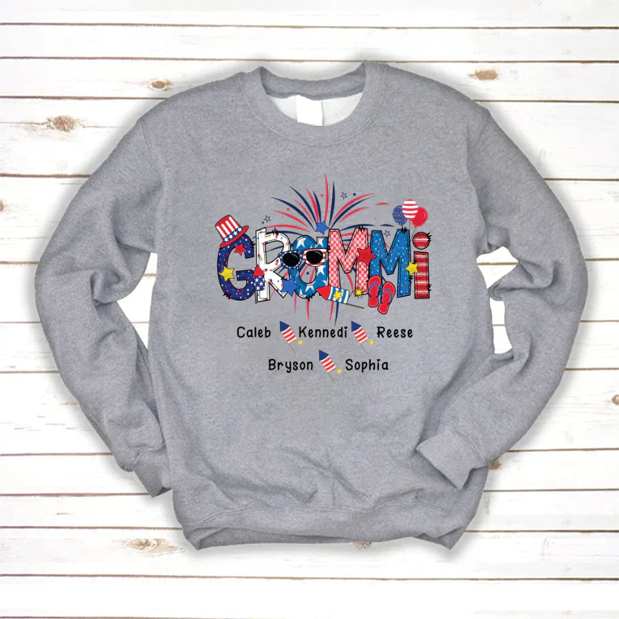 Patriotic Doodle 4th Of July GRAMMI And Grandkid CTH01 Sweatshirt