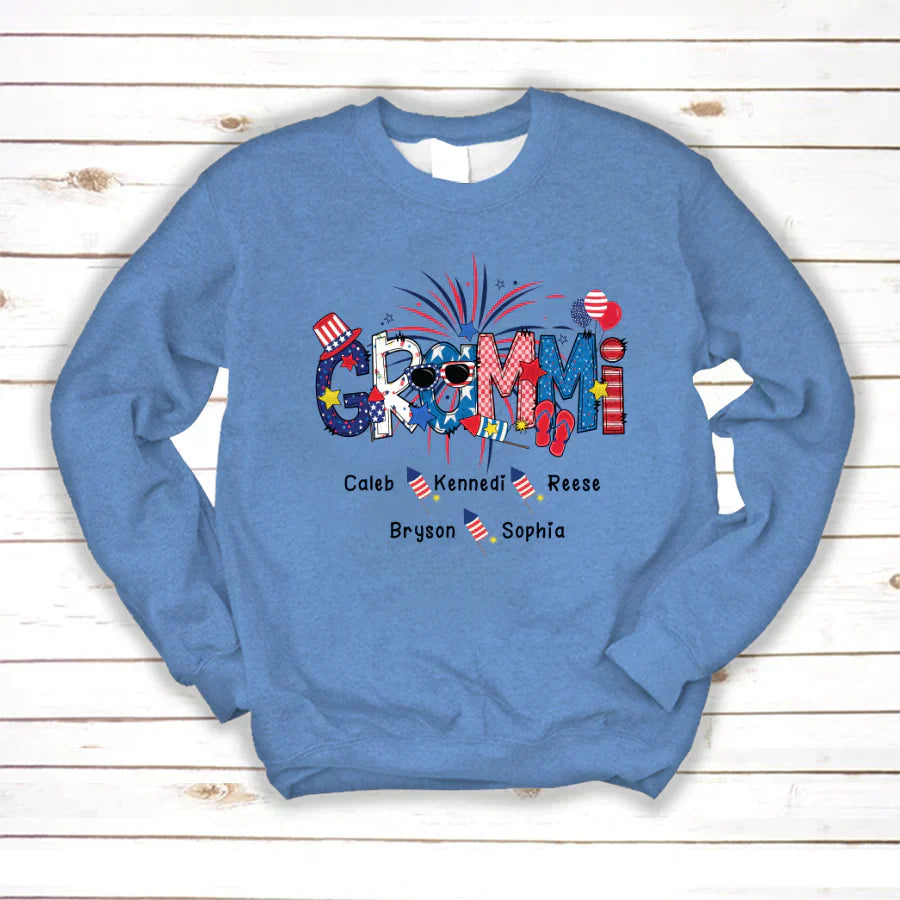 Patriotic Doodle 4th Of July GRAMMI And Grandkid CTH01 Sweatshirt