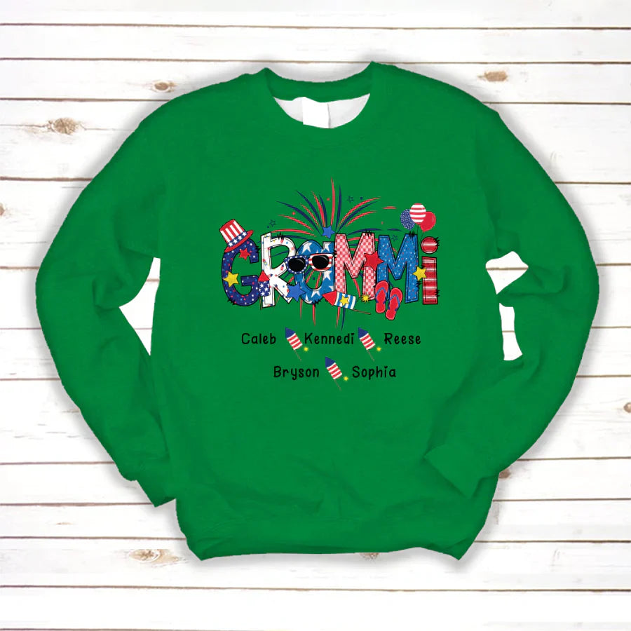 Patriotic Doodle 4th Of July GRAMMI And Grandkid CTH01 Sweatshirt