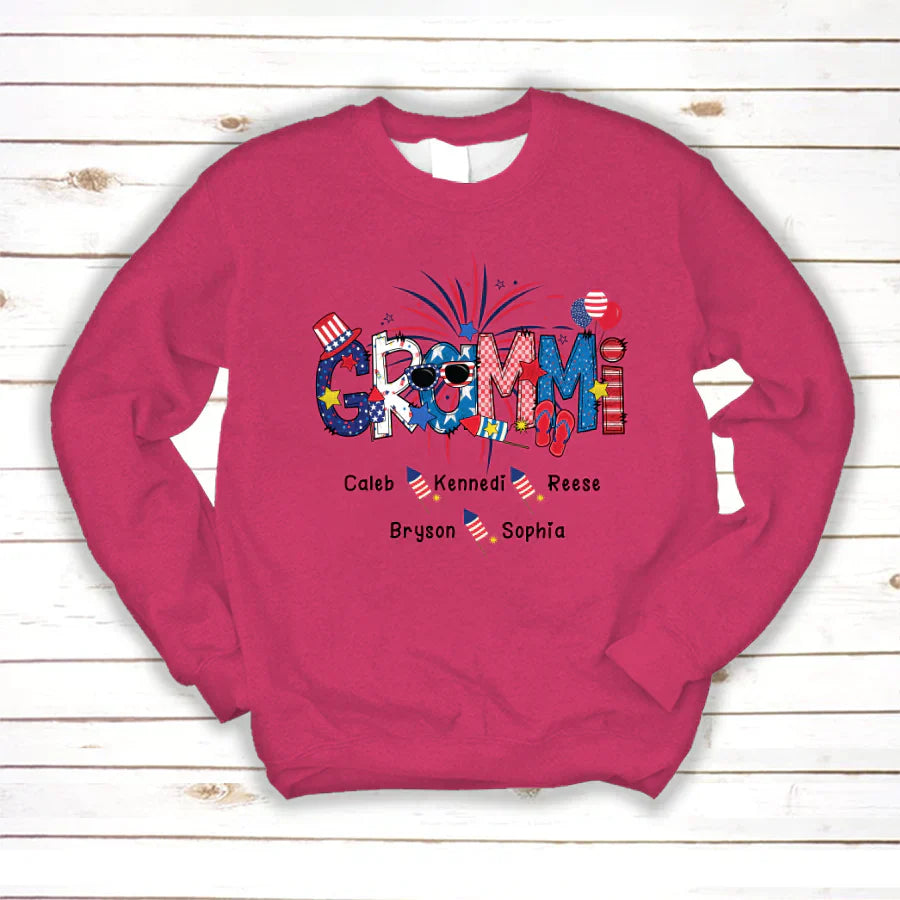 Patriotic Doodle 4th Of July GRAMMI And Grandkid CTH01 Sweatshirt