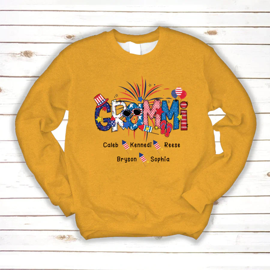 Patriotic Doodle 4th Of July GRAMMI And Grandkid CTH01 Sweatshirt