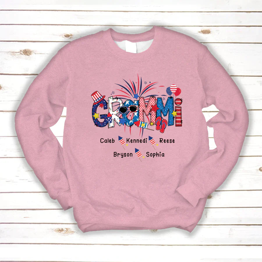 Patriotic Doodle 4th Of July GRAMMI And Grandkid CTH01 Sweatshirt
