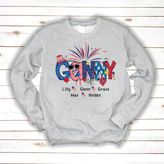Patriotic Doodle 4th Of July Ganny And Grandkid CTH01 Sweatshirt