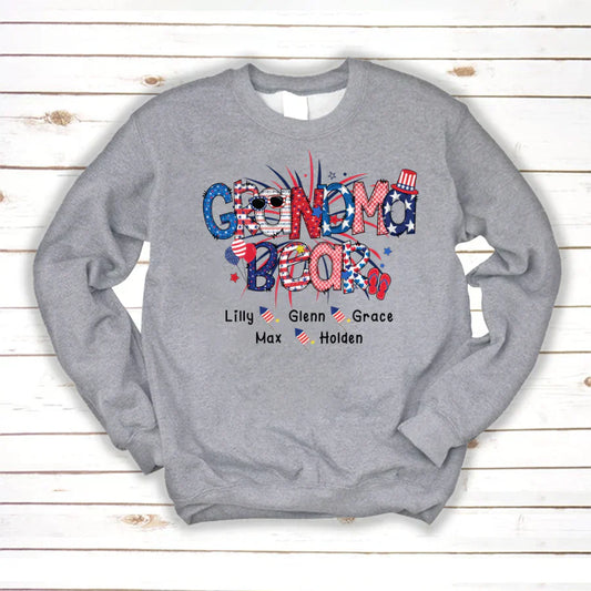 Patriotic Doodle 4th Of July Grandma Bear And Grandkid CTH01 Sweatshirt