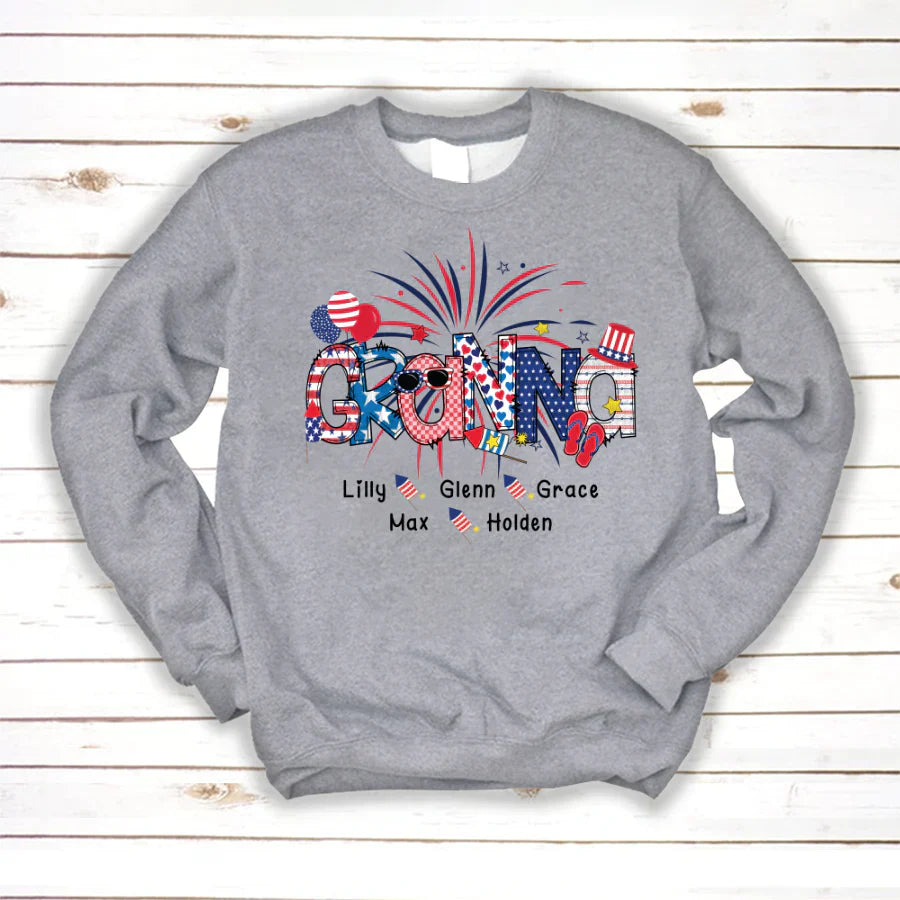 Patriotic Doodle 4th Of July Granna And Grandkid CTH01 Sweatshirt