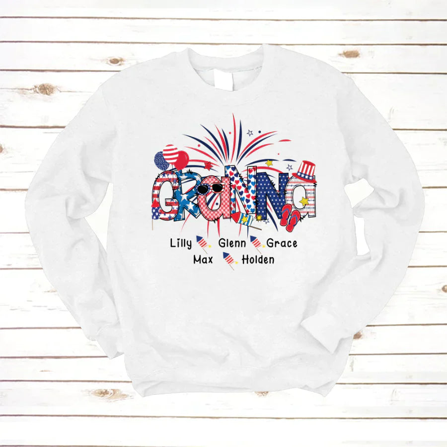 Patriotic Doodle 4th Of July Granna And Grandkid CTH01 Sweatshirt