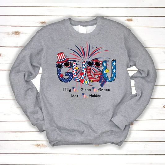 Patriotic Doodle 4th Of July Gugu And Grandkid CTH01 Sweatshirt
