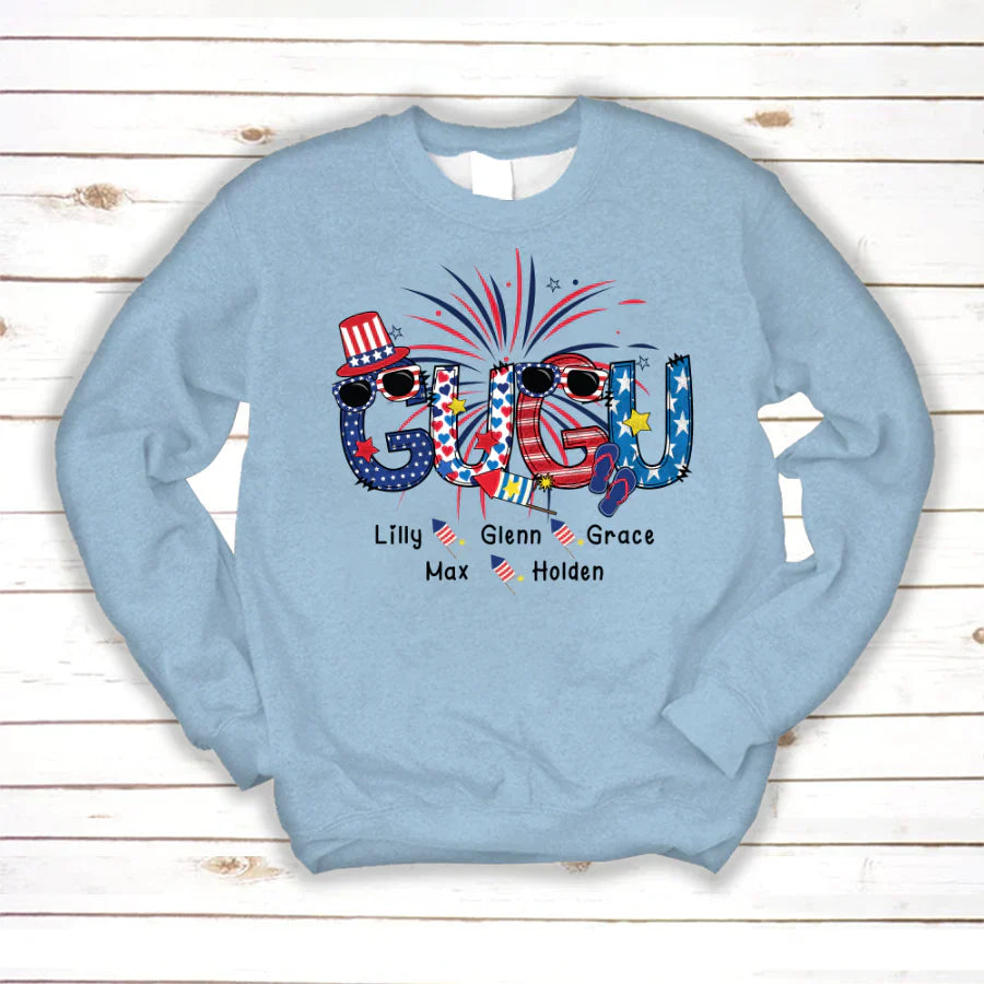 Patriotic Doodle 4th Of July Gugu And Grandkid CTH01 Sweatshirt