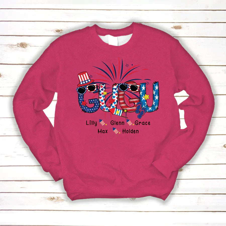 Patriotic Doodle 4th Of July Gugu And Grandkid CTH01 Sweatshirt