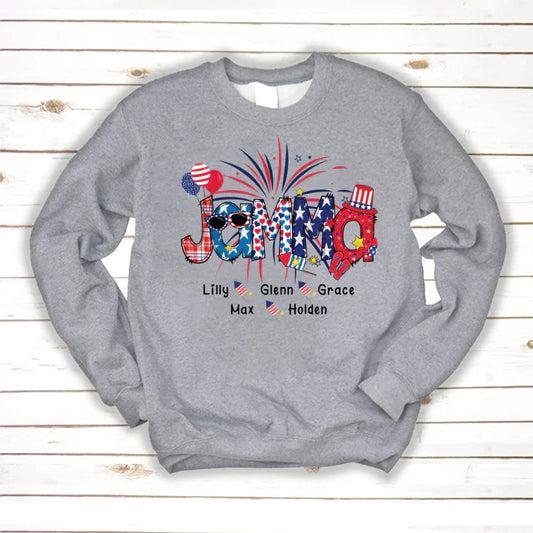 Patriotic Doodle 4th Of July Jamma And Grandkid CTH01 Sweatshirt