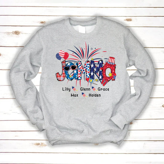 Patriotic Doodle 4th Of July Jamma And Grandkid CTH01 Sweatshirt