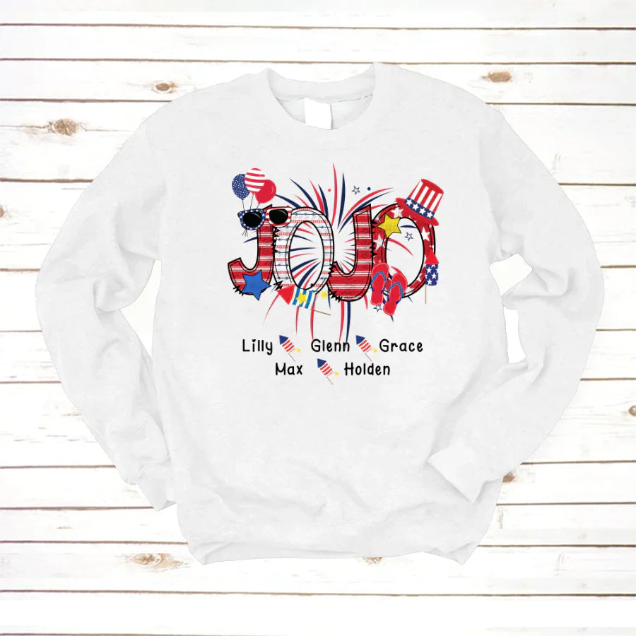 Patriotic Doodle 4th Of July JoJo And Grandkid CTH01 Sweatshirt