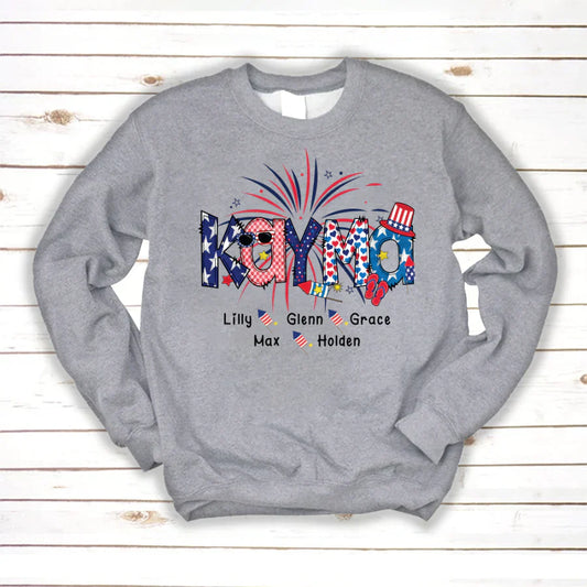 Patriotic Doodle 4th Of July Kayma And Grandkid CTH01 Sweatshirt