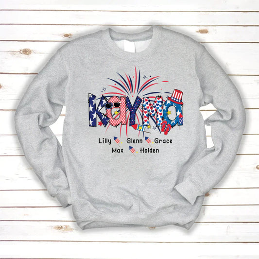Patriotic Doodle 4th Of July Kayma And Grandkid CTH01 Sweatshirt