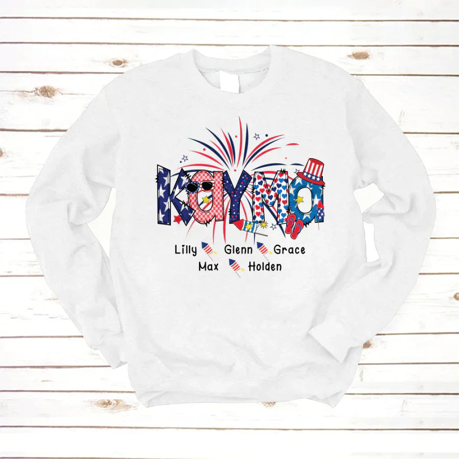 Patriotic Doodle 4th Of July Kayma And Grandkid CTH01 Sweatshirt