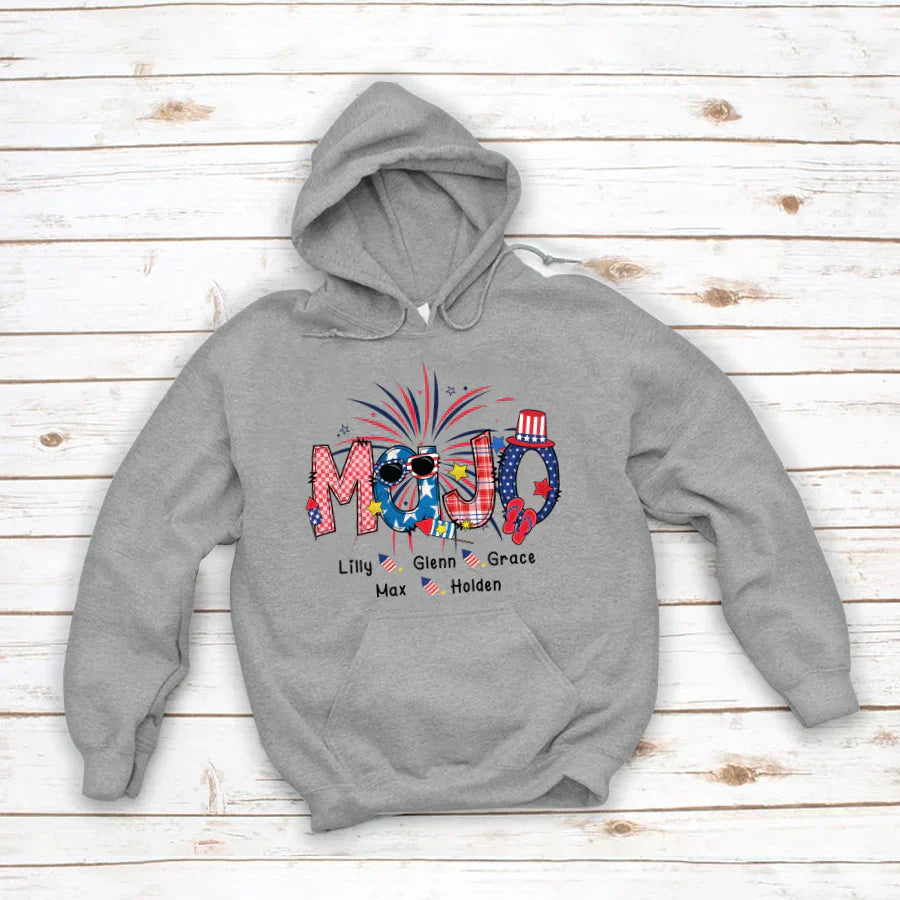 Patriotic Doodle 4th Of July MaJo And Grandkid CTH01 Hoodie