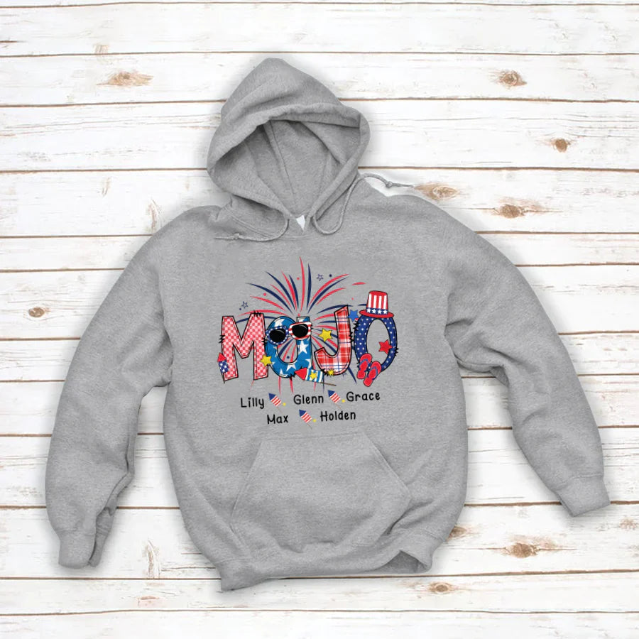 Patriotic Doodle 4th Of July MaJo And Grandkid CTH01 Hoodie