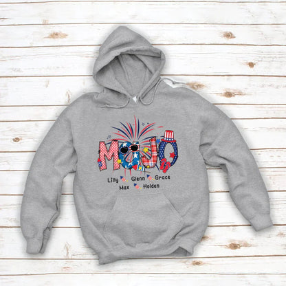 Patriotic Doodle 4th Of July MaJo And Grandkid CTH01 Hoodie