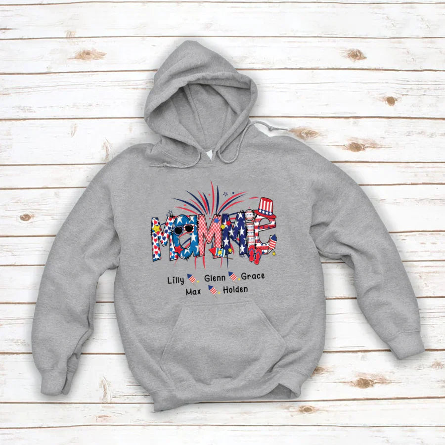 Patriotic Doodle 4th Of July Mamie And Grandkid CTH01 Hoodie