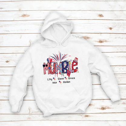 Patriotic Doodle 4th Of July Mumble And Grandkid CTH01 Hoodie