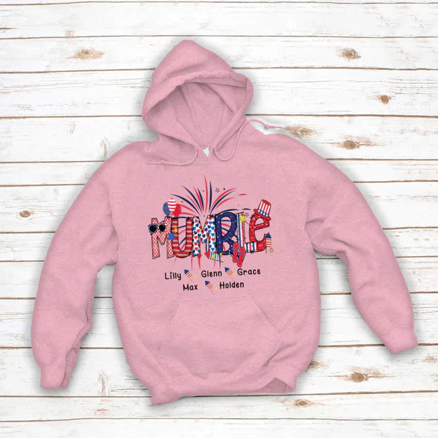 Patriotic Doodle 4th Of July Mumble And Grandkid CTH01 Hoodie