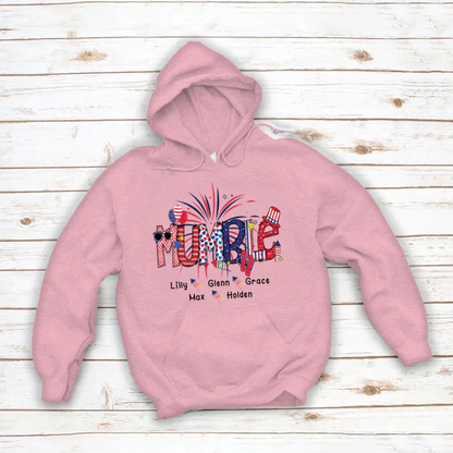 Patriotic Doodle 4th Of July Mumble And Grandkid CTH01 Hoodie