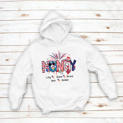 Patriotic Doodle 4th Of July Nanay And Grandkid CTH01 Hoodie
