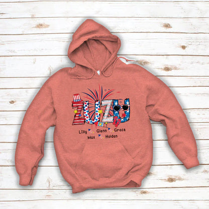 Patriotic Doodle 4th Of July Zuzu And Grandkid CTH01 Hoodie