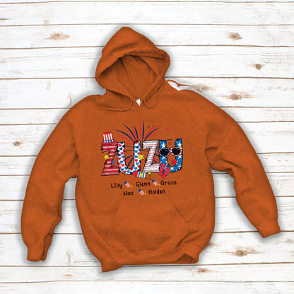 Patriotic Doodle 4th Of July Zuzu And Grandkid CTH01 Hoodie