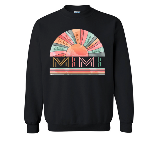 Personalized Grandma Summer Shirt, Custom Nickname Mimi, Mom, Nana Sun Summer Sweatshirt