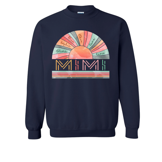 Personalized Grandma Summer Shirt, Custom Nickname Mimi, Mom, Nana Sun Summer Sweatshirt
