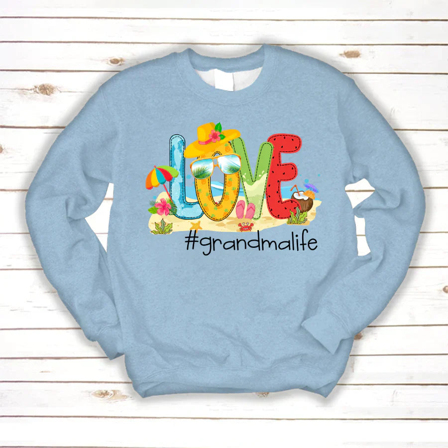 Personalized Love Beach Summer Grandma Life Sweatshirt