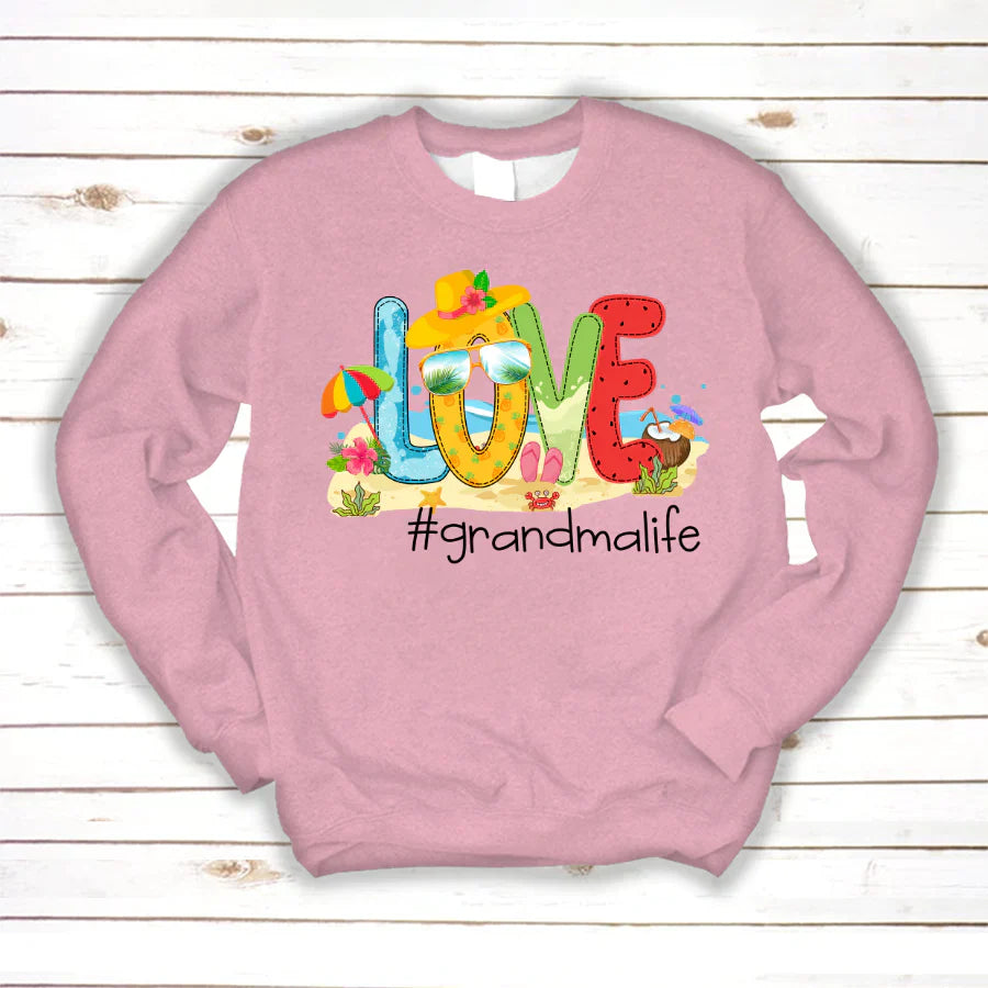 Personalized Love Beach Summer Grandma Life Sweatshirt