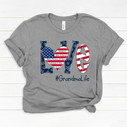 Personalized Love Grandma Life Independence Flag Classic Canvas