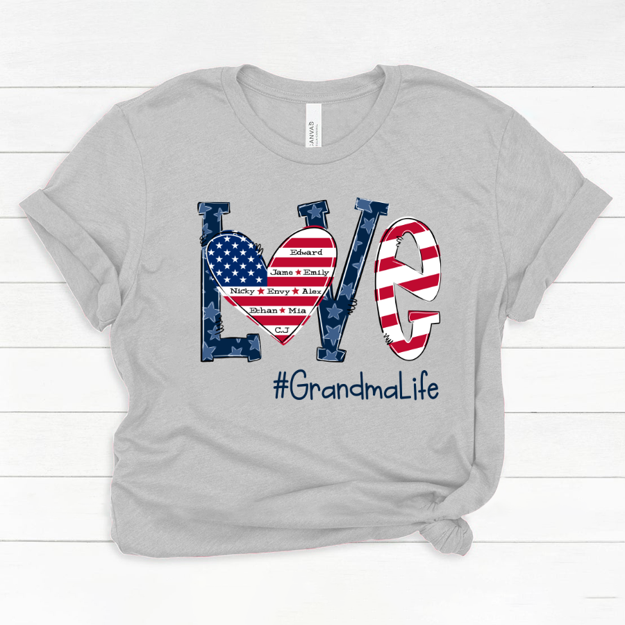 Personalized Love Grandma Life Independence Flag Classic Canvas